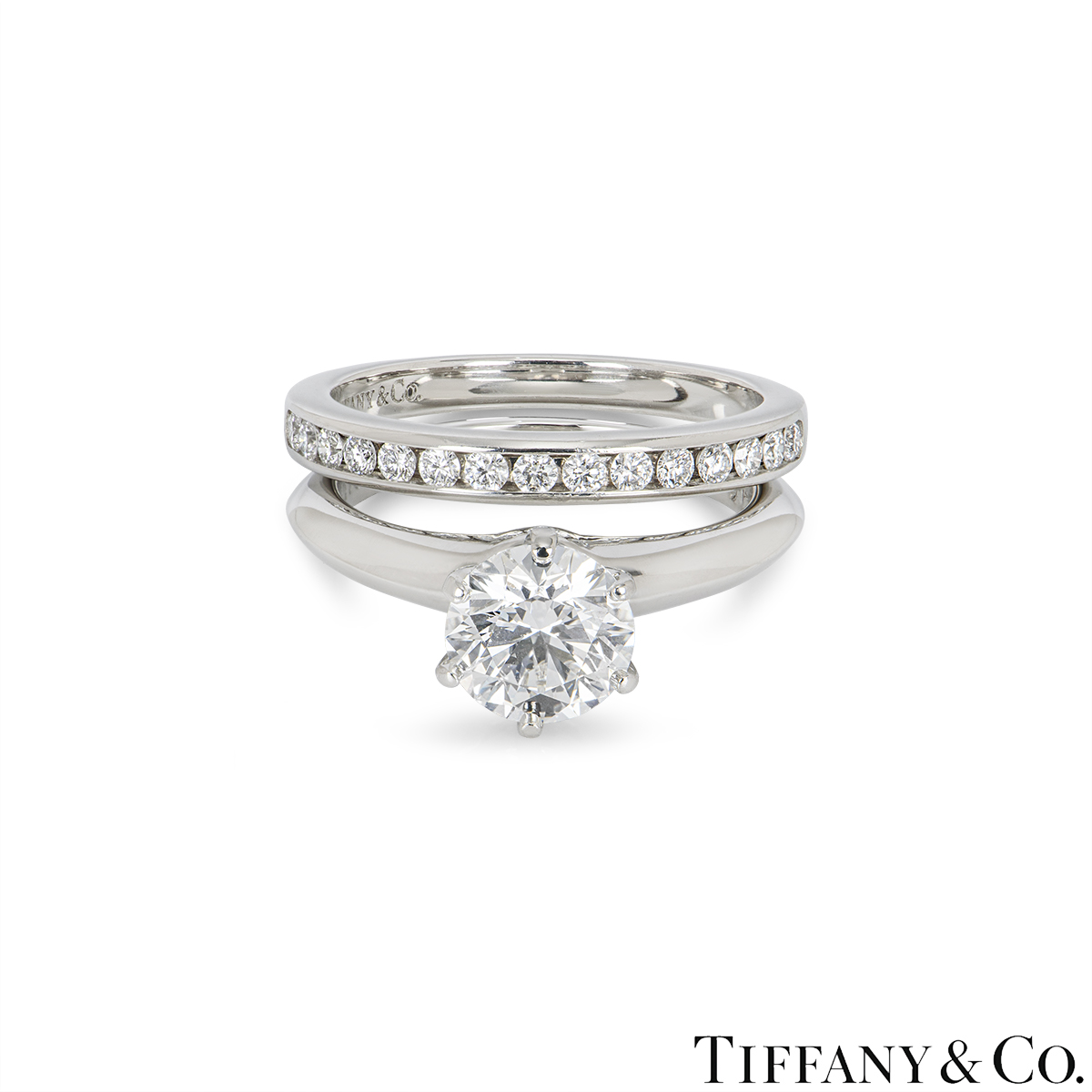 Tiffany & Co. Platinum Diamond Bridal Set 1.17ct G/VVS1 XXX